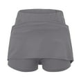 thumbnail image 5 of Jxximdong Running Shorts for Women, Pocket Pants Solid Mid Waist Culottes Short Skirts Skinny Pants, Gray Women's Casual Shorts, 5 of 6