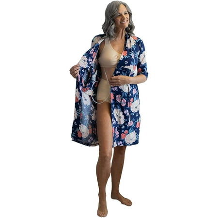 

Post Surgery Mastectomy Breast Cancer Recovery Robe with Internal Pockets by Gownies