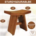 thumbnail image 2 of Original 18" Teak Shower Bench Shower Stool Seat with Non-Slip,100% Teak Wood Waterproof & Moistureproof, 2 of 3