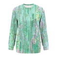thumbnail image 4 of Smsaxvxz Oversize Sweatshirts for Women Casual Floral Printed Crewneck Long Sleeve Pullover Tops Fall Winter Fashion Outfits Clothes Green 3XL, 4 of 6