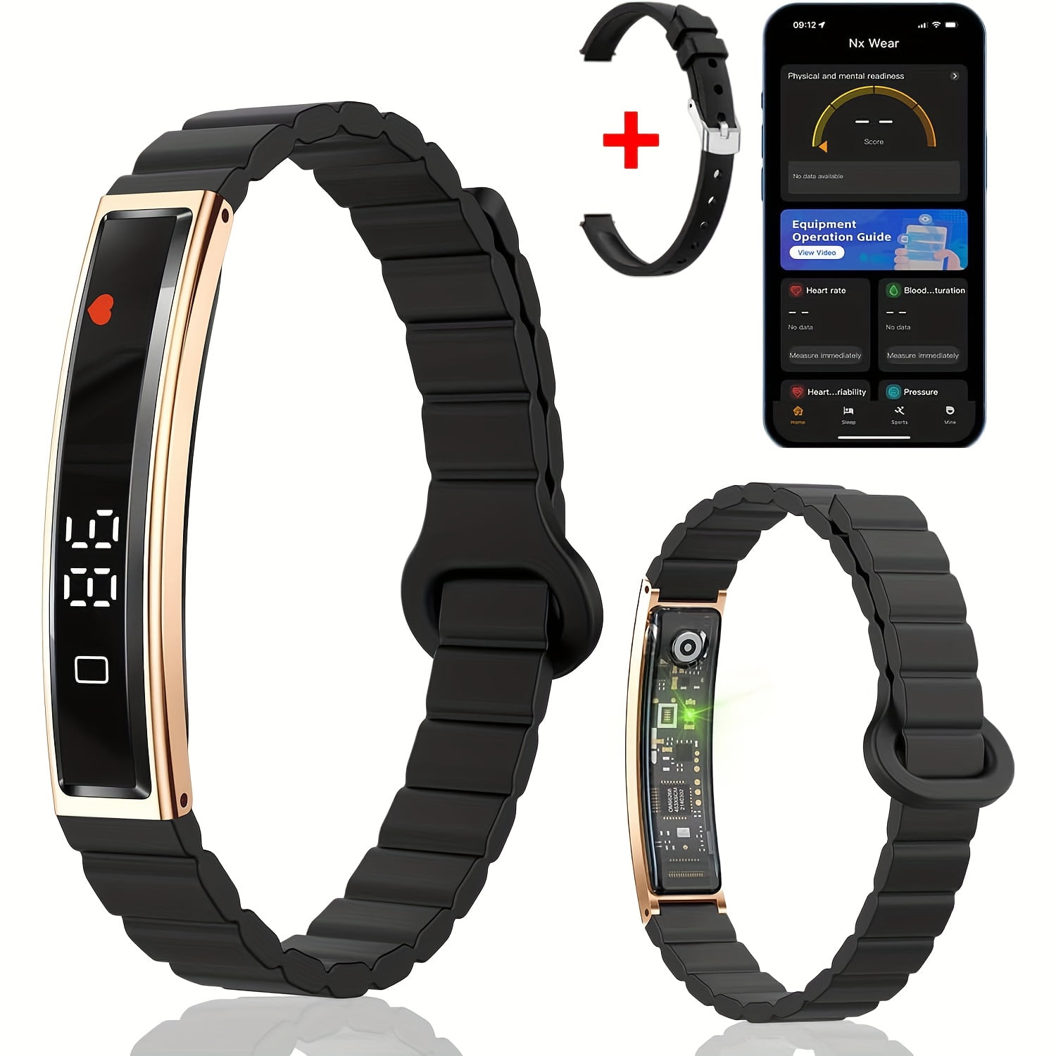 Smart Bracelet for Women Men, Fitness Tracker with Touch Screen, Sleep Monitor, Heart Rate, Calorie Counter, Menstrual Cycle, Photo Control, Compatible with Android iPhone