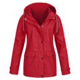 thumbnail image 1 of Chaquetas Naughtyhood para mujer, impermeable, resistente al agua, con capucha, cortavientos, talla grande, color rojo, tallas XXXXXL, 1 of 4
