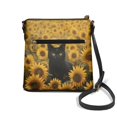thumbnail image 2 of Kuiaobaty Black Cat Sunflower Print Crossbody Bag for Women, Zipped Pockets Vegan Leather Messenger Handbag Crossbody, Casual Sturdy Hobo Purse with Adjustable Strap for Travel, 2 of 7