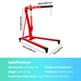 thumbnail image 2 of 2 Ton Engine Hoist Cherry Picker with Electric-Powered Lift, Foldable Structure, High-Load-Bearing & Leveling Feet, 4500Lbs for Construction, Warehouse & Equipment Maintenance, Red, 2 of 8