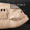 thumbnail image 2 of Halloween Ghost Lumbar Throw Pillow Cover, Cute Tufted Knit Decorative Cushion Case for Sofa Couch, Spooky Soft Plush Fuzzy Fall Holiday Home Decor, 12x20 Inch, Beige, 2 of 6