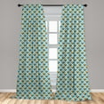 thumbnail image 5 of Orange Blue Curtains 2 Panels Set, Abstract Diagonal Symmetry Pattern Geometric Shapes, Window Drapes for Living Room Bedroom, 56"W X 84"L, Dark Orange Pale Blue, by Ambesonne, 5 of 5
