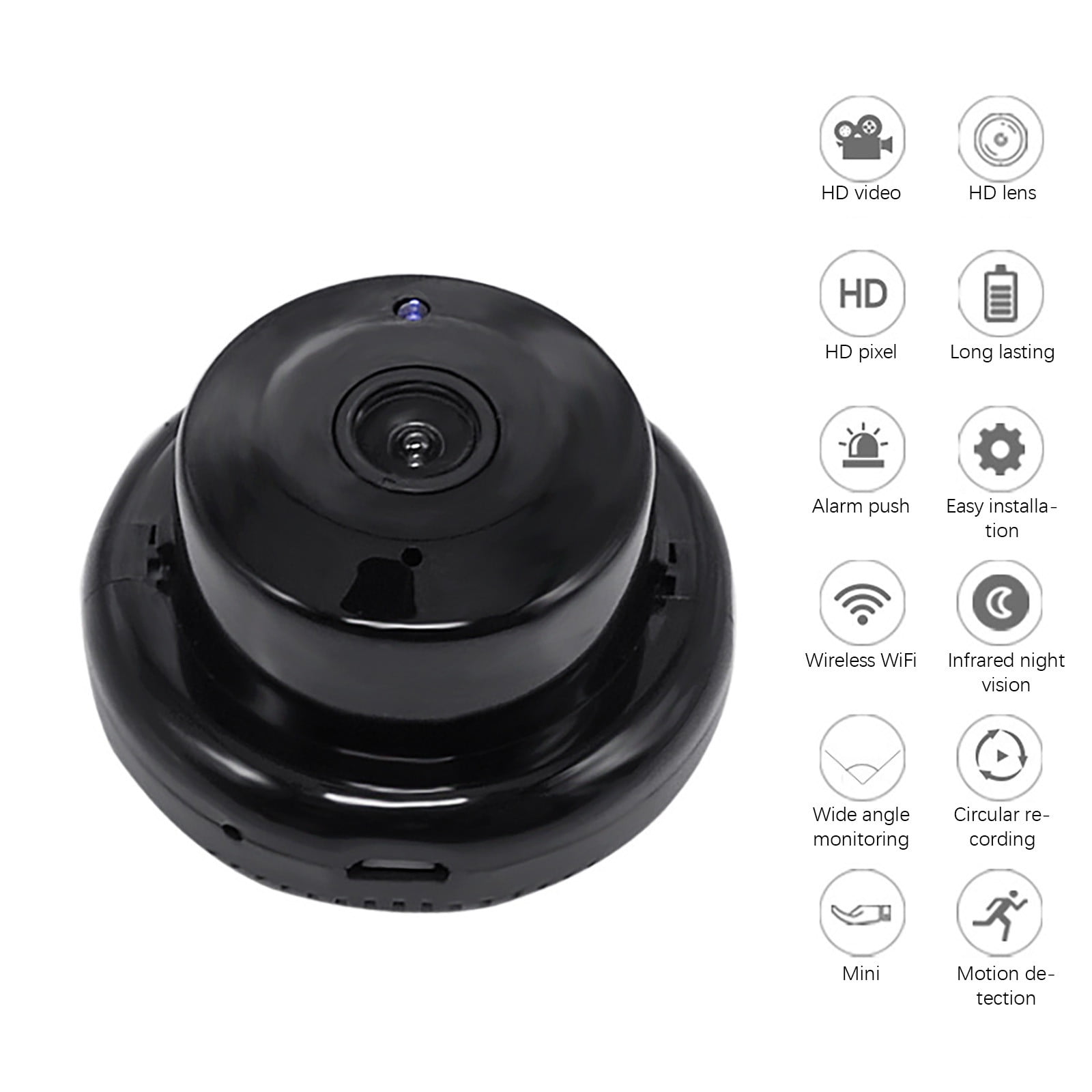 2PCS Upgraded No-Plug Camera, 1080P WiFi Mini Hidden Camera with Two-Way Audio, 170° Wide Angle, Long Battery Life, No-Drill Wireless Indoor Security Camera for Pet, Home, Office
