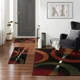 thumbnail image 2 of Home Dynamix Ariana Arcata Contemporary Bold Abstract Graphic Area Rug, Black/Red, 3-Piece Set, 2 of 5