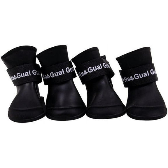 Guuyoo Waterproof Dog Boots Anti-Slip, Small Medium Dogs, Black, One Size