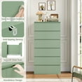 thumbnail image 3 of Homfa 6 Drawer Dresser, Modern Storage Cabinet for Bedroom,Tall Chest of Drawers for Living Room，Green, 3 of 7
