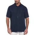 thumbnail image 1 of Cubavera Camisa de Manga Corta con Botones y Estampado Floral de Dos Tonos para Hombre, Azul Marino, M, 1 of 6