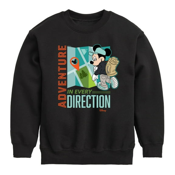 Disney Standard - Adventure In Every Direction - Toddler & Youth Crewneck Fleece Sweatshirt