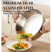 Koch Systeme CS 12 inch Stainless Steel Deep Sauté Pan with Bakelite Handles, Deep Frying Pan with Lid, Suitable for All Stoves