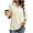 White, variant on Aiyino Womens Tops Casual 3/4 Length Sleeve V Neck Shirts and Blouses Zipper Collar Women Polo Shirts