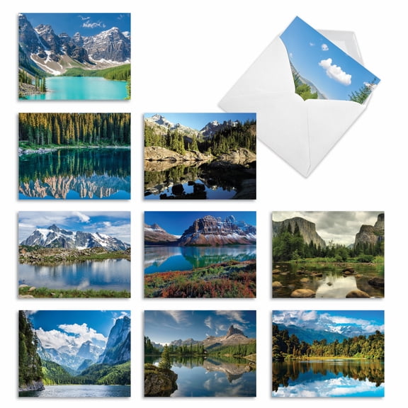 10 Assorted Thank You Gratitude Note Cards with Envelopes (4 x 5.12 Inch) - REFLECTIONS M1728TY