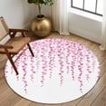 thumbnail image 2 of Round Area Rug 7 Ft, Pink Polka Dots Washable Non-Slip Circle Carpet for Living Room/Bedroom, Vintage Abstract Art Watercolor Low-Profile Large Runner Mat Collection Rugs for Indoor, 2 of 8