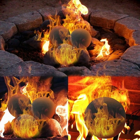 

Deals of the Day!Ympuoqn Halloween Decorations indoor Outdoor on Clearance Set of 2 Ceramic Fireballs Set of 6 Round Stones for Campfires Or Indoor And Outdoor Fireplace Accessories 3 Inches