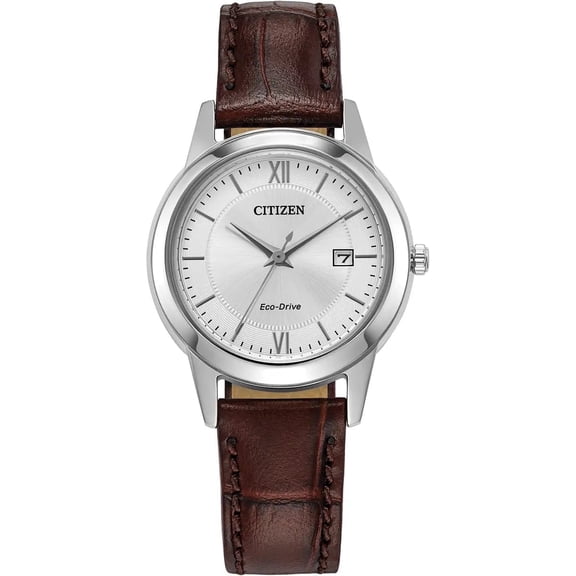Citizen Women's Eco-Drive Classic Brown Leather Strap Watch FE1087-28A
