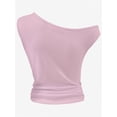 thumbnail image 5 of Women One Shoulder Ruched Crop Tank Tops Casual Off The Shoulder Twist Strap Summer Tanks Tops Going Out Crop Shirts, 5 of 5