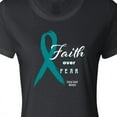 thumbnail image 4 of Inktastic Faith over Fear Ovarian Cancer Awareness with Teal Ribbon Women's T-Shirt, 4 of 5