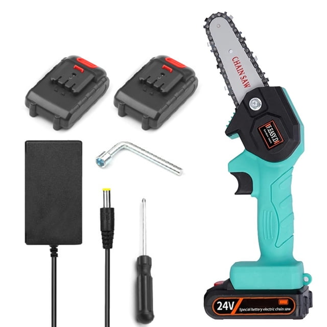 CAROOTU Mini Pruning Saw 4 inch Rechargeable Garden Logging Chain Saw Hand-held Garden Cutting Machine Set