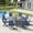 Black-Blue, variant on Vicllax 5-Piece Round Patio Dining Set, 41" Round Outdoor Table with Umbrella Hole and 4 Padded Swivel Chairs for Lawn, Garden, Graywood & Gray