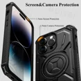 thumbnail image 4 of Magnetic MagSafe Case for iPhone 16 Pro Max 15 Plus 14 Pro 13 12 Heavy Duty Shock Absorption Body Protective Rotatable Kickstan Red iPhone 12 Pro Max, 4 of 6