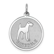 Sterling Silver Airedale Disc Charm Pendant