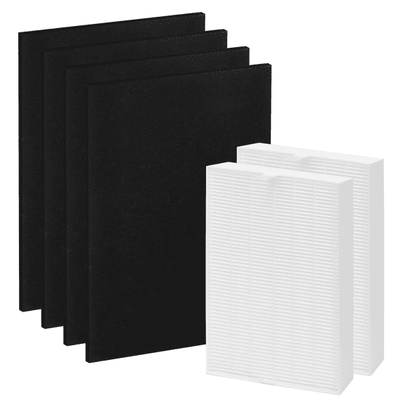 AMI PARTS HPA100 HEPA Replacement Filter For Honeywell HPA100 HRF-ARVP100 HPA094, HPA3100, HPA5100 Series,2 HEPA Filter and 4 Activated Carbon