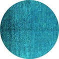 thumbnail image 1 of Ahgly Company Machine Washable Indoor Round Persian Turquoise Blue Bohemian Area Rugs, 8' Round, 1 of 4