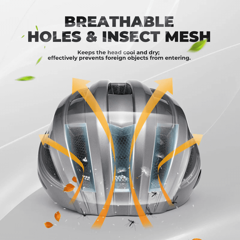 ROCKBROS Bike Helmet With Taillight,Integrally Molded Safety EPS+PC Black,Suitable for Cycling and Skating