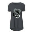 thumbnail image 5 of Oversized Shirts for Women Cotton Tshirts Shirts for Women Women’s Tops Plus Size Women's T-ShirtsLong Sleeve Printed Casual FashionDark GrayXXL, 5 of 6