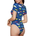 thumbnail image 2 of Fotbe Submarines And Whales Body de Mujer con Cuello Redondo y Mangas Cortas, Sin Mangas Ajustado, Suave, Cómodo y Básico-Small, 2 of 7