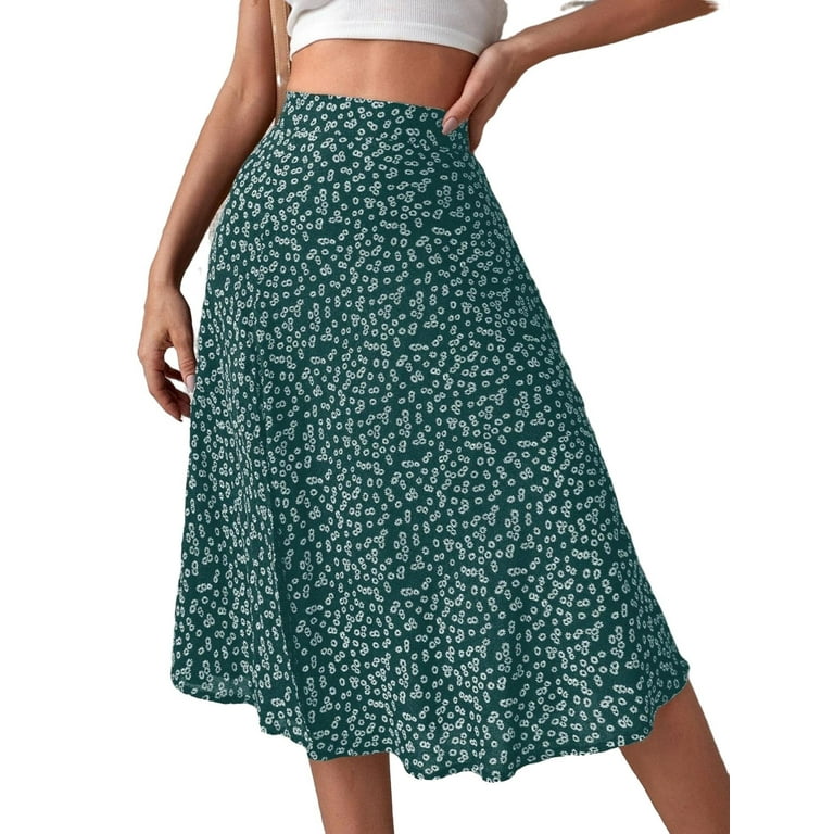 Casual floral midi clearance skirt