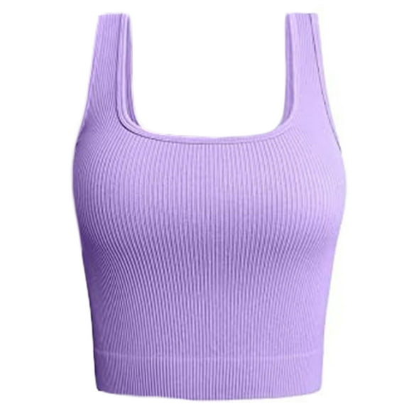 Huhudde Fashionable Women's Ribbed Camisole with Square Neck Breathable Sleeveless Tanks Tops for Everyday and Dates Looks