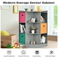 thumbnail image 6 of Gymax 3-Tier Kid Storage Shelf Cubes w/3 Baskets Corner Cabinet Organizer Gray, 6 of 10