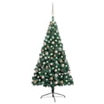 thumbnail image 2 of vidaXL Artificial Half Christmas Tree with LEDs&Ball Set Multi Colors/Sizes, 2 of 30