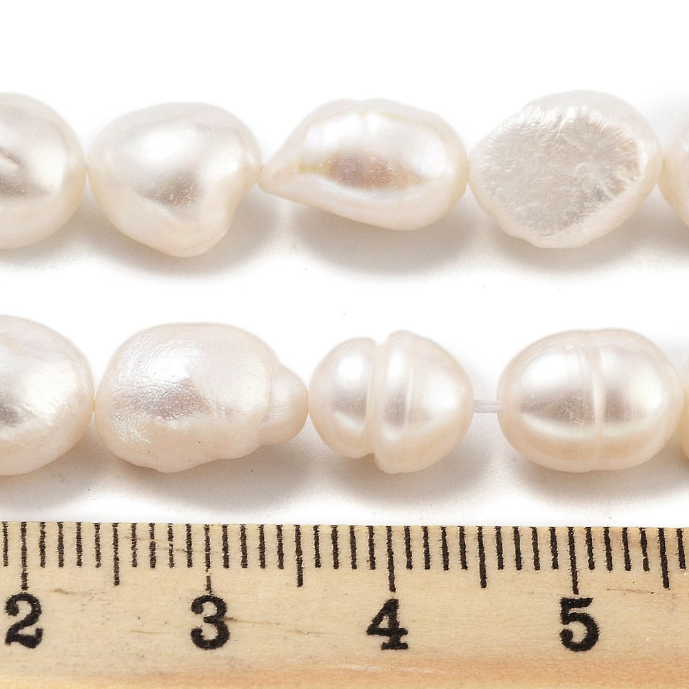 4strands Cultured Freshwater Pearl Beads Strands Two Sides Polished Grade 3A+ Snow 9~10mm Hole: 0.7mm about 17~18pcs/strand 6.69~6.89 inch(17~17.5cm)