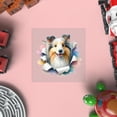 thumbnail image 4 of Funny Watercolor Adorable Shetland Sheepdog Peeking Through Torn Paper Effect Cutout Transfer Sticker Sheltie Dog Lover Gifts Transparent Decal Art Decor - 00026, 4 of 5