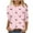 Pink, variant on Women's Valentine's T-Shirt Three Quarter Sleeve Bow Print Crewneck Top for Romantic White S