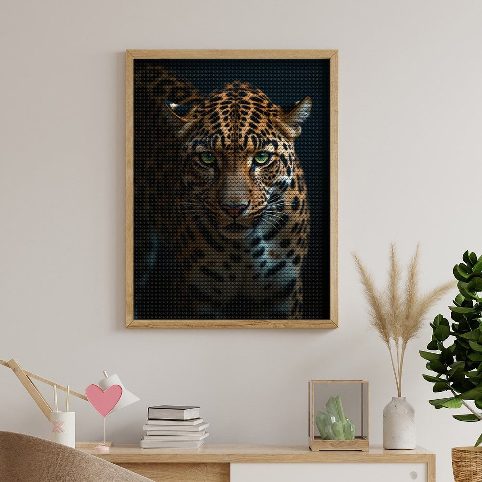 Diamond Art Kits for Adults, Majestic Spotted Big Cat Portrait 5D Diamond Painting Kits for Adults Beginners, DIY Full Drill Diamond Painting, Gem Art and Crafts 12x16