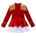 thumbnail image 4 of Fldy Enfants Filles Cirques Ringmasters Justaucorps à Franges avec Chapeau pour Carnaval Fête Déguisement Rouge 4, 4 of 7