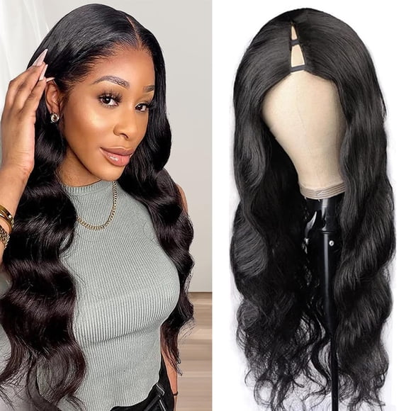 V Part Wig Human Hair Wig Upgrade U Part Wigs Body Wave for Black Women Beginner Friendly No Sew In and No Leave Out Glueless Brazilian Virgin Hair W