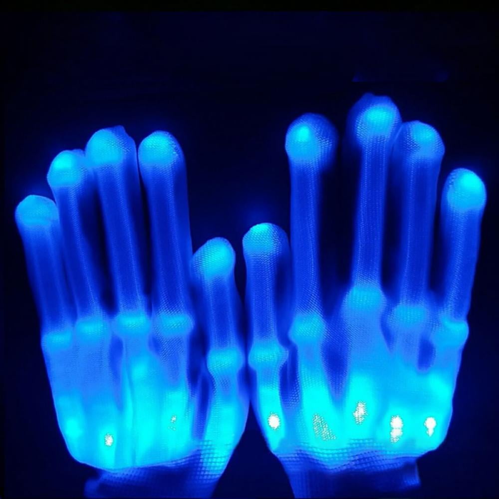 Forzero LED Gloves Neon Guantes Glowing Halloween Party Light Props Luminous Flashing Skull