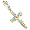 thumbnail image 4 of 10K Yellow Gold Baguette Diamond Jesus Crucifix Body Pendant 1.65" Charm 4/7 CT., 4 of 6