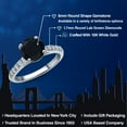 thumbnail image 2 of Gem Stone King 10K White Gold Black Onyx and Lab Grown Diamond Engagement Ring for Women | 1.85 Cttw | Round 8MM | Gemstone December Birthstone | Size 7, 2 of 6