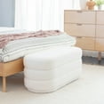 thumbnail image 2 of Linon Jacoby Oblong Ottoman, White Sherpa, 2 of 8