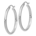 thumbnail image 2 of 14K White Gold Polished Hoop Earring, 2 of 4