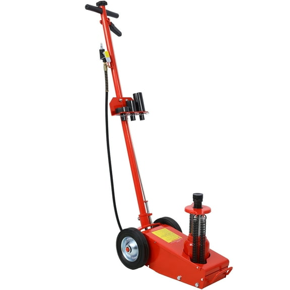 22 Ton Hydraulic Floor Jack Air-Operated Axle Bottle Jack with (4) Extension Saddle Set Built-in Wheels