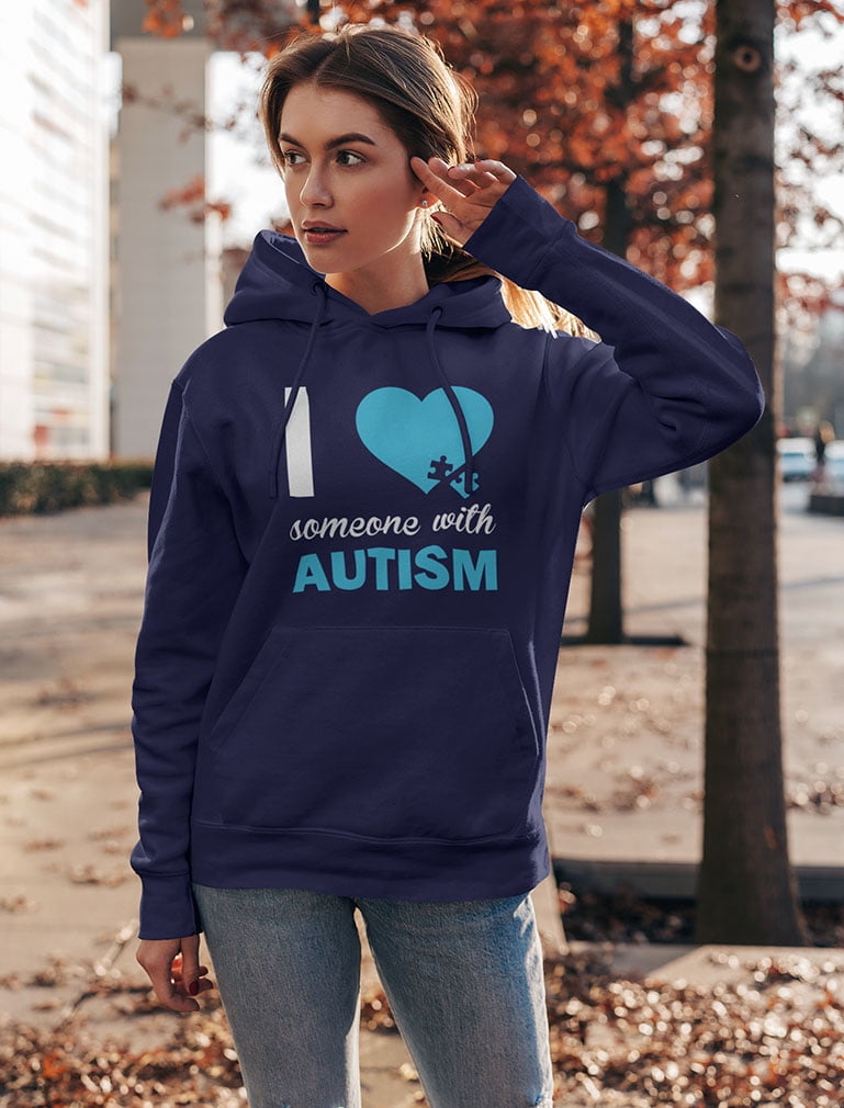 Tstars Womens Autism Awareness Hoodie I Love Someone with Autism Autistic Spectrum Awareness Acceptance Autistic Support Shirts for Womens Hoodie